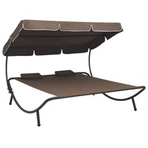 Sun Lounger Brown Powder-coated steel, Polyester 78.7 x 57.1 in - $2,569.23 MXN