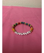 Multicolored Handmade Beaded NAME Bracelet-PATRICIA  For Women Girls - $35.00