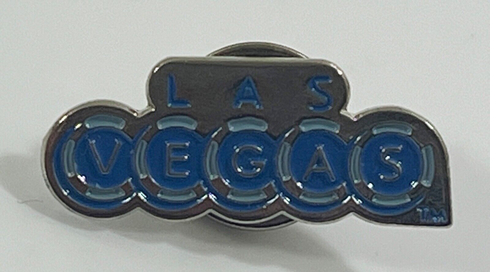 Las Vegas Silver Toned Blue Lapel Pin - $8.41