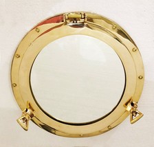 Antique Marine 20&quot; Solid Brass Mirror Ship Porthole Nautical Wall Hanging Mirror - £126.68 GBP