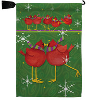 Callin All Cardinals Garden Flag Set Winter Wonderland 13 X18.5 Double-Sided Hou - £21.90 GBP
