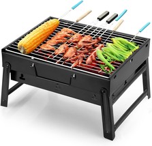 Barbecue Grill Portable Bbq Charcoal Grill Smoker Grill For Outdoor Cooking - $35.99