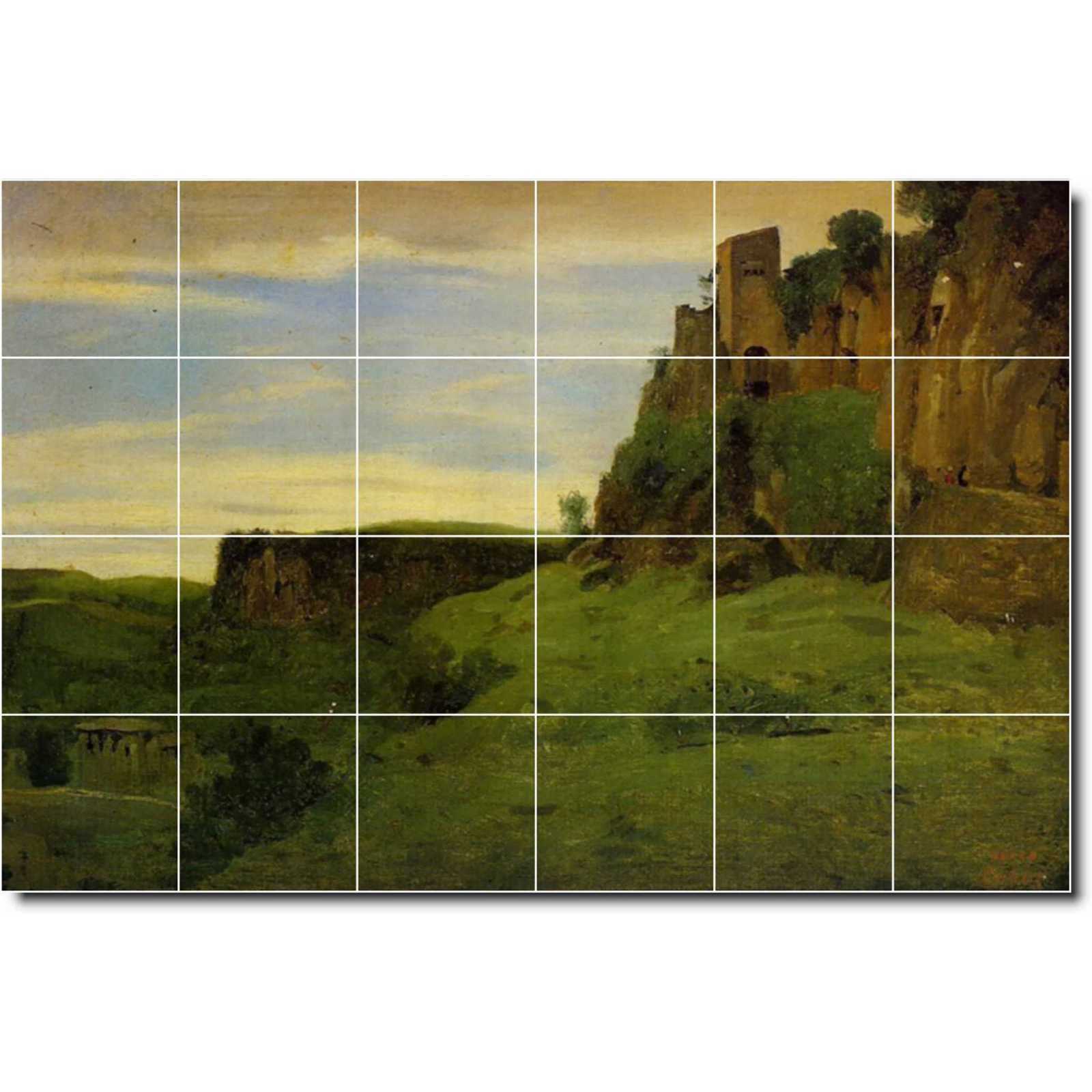 Corot jean civita castelland buildings high in the rocks aka la porta san salvatore