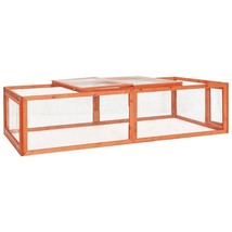 vidaXL Rabbit Hutch Brown Solid firwood 72.0 x 35.4 x 18.3 in Durable - $387.98 CAD