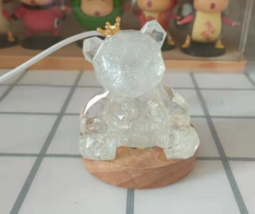 Handmade night light Crystal mini Bear night light, bedside small night light - £27.97 GBP