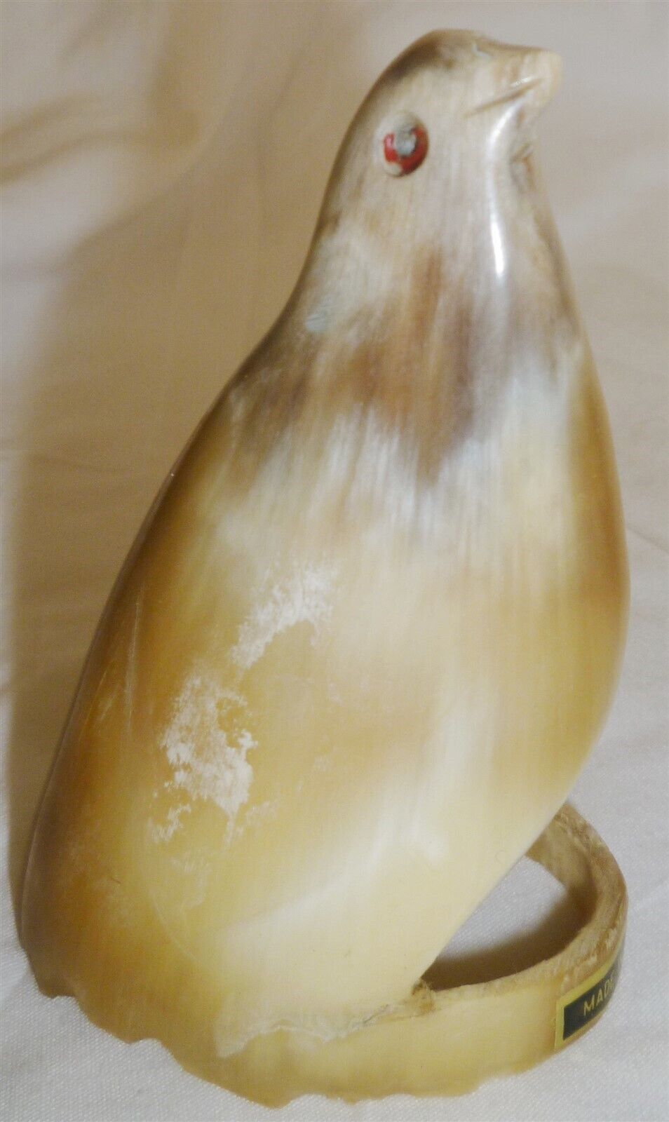 BEAUTIFUL HORN CARVING FIGURINE BIRD 74 - $4.00