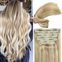 Real Human Hair Lace Clip In Hair Extensions 100G 14Inch Pinao Color Dirty Blond - £41.66 GBP