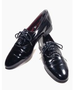 SIZE 12 Men Patent Leather Dress Shoe Black VINTAGE ROBERT STOCK Jazz Oxford 80s - £39.62 GBP