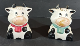 Vintage HOLSTEIN COW SALT PEPPER SHAKER SET Black &amp; White Porcelain Hand... - €7,41 EUR