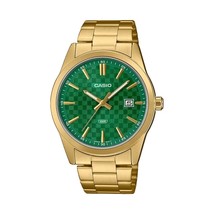 Casio Date Carbon Look Dial Gold Serie - Green - £86.47 GBP