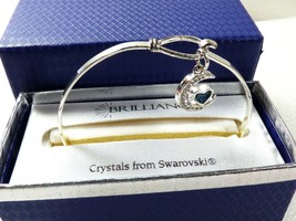 BRILLIANCE CRYSTALS FROM SWAROVSKI CRESCENT MOON &amp; HEART SILVER COLOR BR... - $29.70