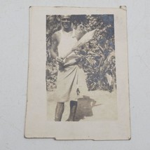 Vintage WWII World War 2 Guadalcanal Native Black &amp; White Photograph - £19.41 GBP