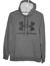 Under Armour Hoodie Men&#39;s Size S Small Gray  Fleece Lined Black Logo Sweatshirt - £10.69 GBP