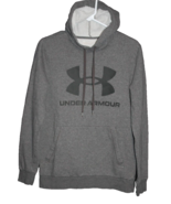 Under Armour Hoodie Men&#39;s Size S Small Gray  Fleece Lined Black Logo Swe... - £10.08 GBP