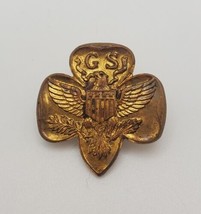 Goldtone Girl Scout Pin GS Eagle Pinback Vintage Pin - £12.86 GBP