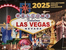 2025 13 Month Las Vegas Wall Calendar MGM Wynn Venetian Caesars Fremont Paris - £6.42 GBP