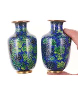c1900 Chinese Republic Period Cloisonne Vases pair - $163.35