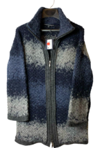 Le Pare De La Baleine Long Sweater Full Zip Womens Small Color-Block Woo... - $48.97