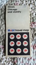 Vintage 1967 Illinois Chicago &amp; Vicinity Mobil Travel Map - $72.19 MXN