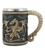 Large Legendary Ossuary Dragon Skeleton Tankard Mug 16oz Fossil Bones Dr... - $47.37 CAD
