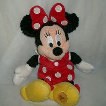 11&quot; Disney Theme Parks Minnie Mouse Stuffed Animal Plush Toy Red Polka Dots Doll - $18.05