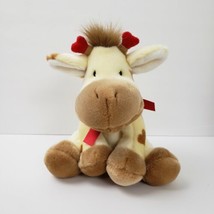 Russ Applause Giraffe 49558Cream Brown Red Bow Hearts Plush Stuffed Animal 10in - £11.01 GBP
