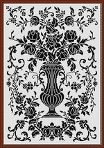Monochrome Vintage Floral Vase 2 Counted Cross Stitch Pattern PDF Format - $7.00