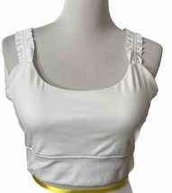 Sincerely Jules Active Bra Ruffle Strap Sz Large White Removeable Pads W... - $16.88