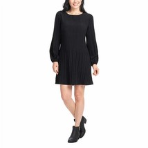 Hilary Radley Women&#39;s Pleated Stretch Dress, Black Medium  - £13.34 GBP