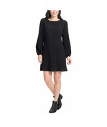 Hilary Radley Women&#39;s Pleated Stretch Dress, Black Medium  - £13.52 GBP
