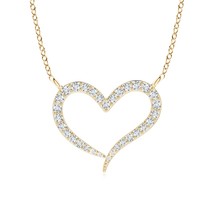 ANGARA Lab-Grown 0.14 Ct Diamond Heart Pendant Necklace in 14K Gold for Women - £381.14 GBP