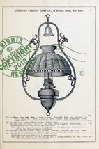 American Belgian Lamp Co (1891) CATALOG decorative oil burner lamps SAMPLES wick - $88.15