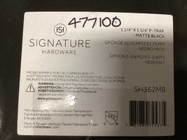Signature Hardware 477100 1-1/4&quot; P-Trap With High Box Flange - Matte Black - $49.90