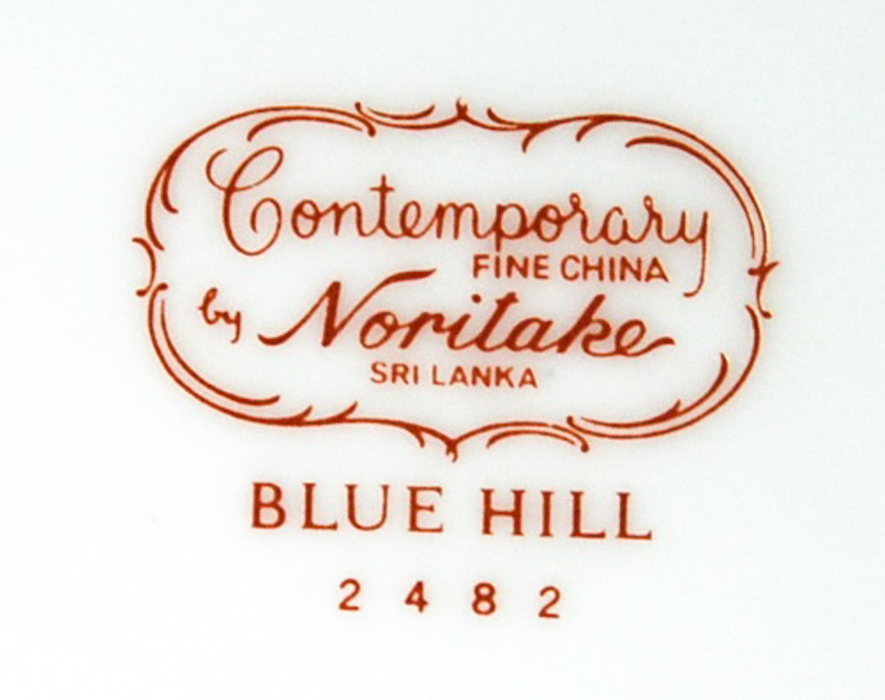 Noritake Blue Hill 14" Oval Platter 2482 Platinum Trim Contemporary Fine China Item image 3