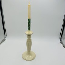 Wedgwood Candlesticks Etruria &amp; Barlaston 10in Embossed Cream England Vintage  - £70.43 GBP