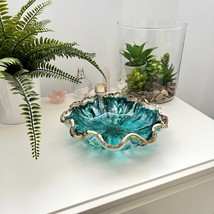 Resin decorative bowl/ Blue and Gold Resin Bowl/Art Bowl/Made-to-order item - £64.73 GBP