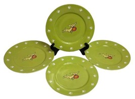 4 Max And Lucy 9&quot; Salad Plates Dog w/Frisbee Paw Design Rim Set of 4 Gibson - $39.95