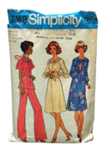 70s Mod Dress Top Wide Leg Pants Sizes 22.5 24.5 Simplicity Pattern 6674 Vintage - £6.12 GBP