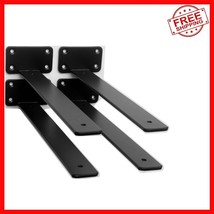 Versatile 2-Pack 12 Inch Black L Shelf Brackets with Mounting Screws Inc... - $565.38 MXN