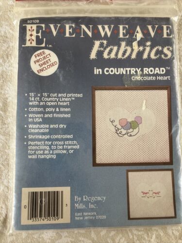 Primary image for VTG Evenweave Fabrics Country Lane Road Cross Stitch Aida 50109 Chocolate heart