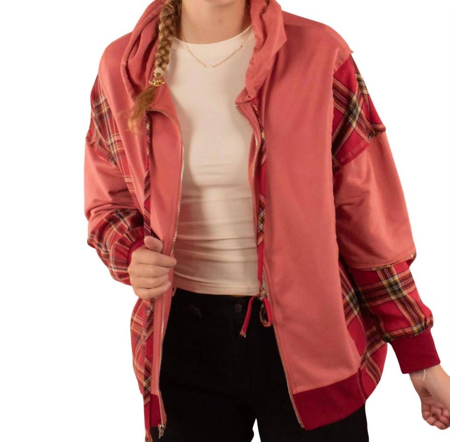 Haptics plaid zip-up hoodie sweatshirt Sienna - $27.00