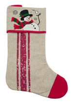 Snowman Snowball Christmas Tree Stocking 18x11 inches - £7.78 GBP