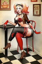 12x18&quot; Art Print ~ Nathan Szerdy SIGNED DC Comics Batman Soda Shop Harley Quinn - £20.48 GBP