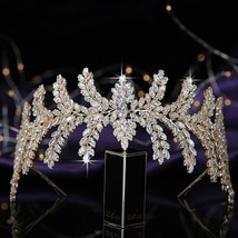 Crown HADIYANA Romance Lively Women Wedding Hair Accessories Cubic Zirconia Shin - £81.44 GBP