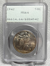 1942 Walking Liberty Half Dollar 50C Graded By PCGS MS64 *Old Holder*  - $124.95