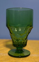 Mid-Century Modern Anchor Hocking Georgian Green Glass Footed Goblet Vintage - £9.66 GBP