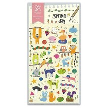 CUTE SPRING DAY STICKER SHEET Cartoon Animals Paper Kid Craft Scrapbook ... - $45.66 MXN