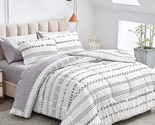 Ombre Boho Striped Bed In A Bag 7 Pieces Queen Size, Aztec Geometric Arr... - $91.99