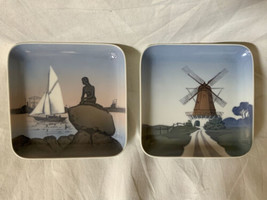 Denmark Two Vtg  B &amp; G Bing &amp; Grondahl  Square Plate Trinket Tray 5&quot;x5&quot; - $19.79