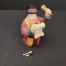 Dept 56 &quot;Town Crier&quot; Ringing Bell Black Top Hat Hand Painted Ceramic Trinket Box - £12.39 GBP